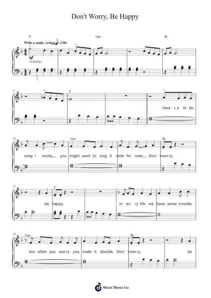 Don't Worry, Be Happy Sheet Music by Bobby McFerrin-Arr.Stowemon