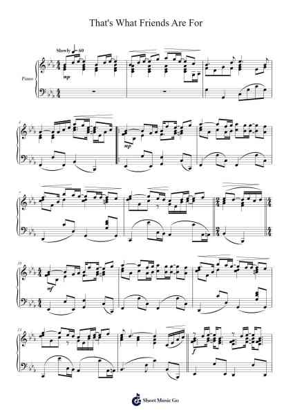 That's What Friends Are For Sheet Music by Carole Bayer Sager/Burt Bacharach-Arr.Humera