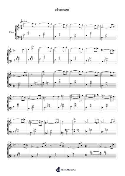 chanson Sheet Music by Ryuichi Sakamoto-Arr.Ianre