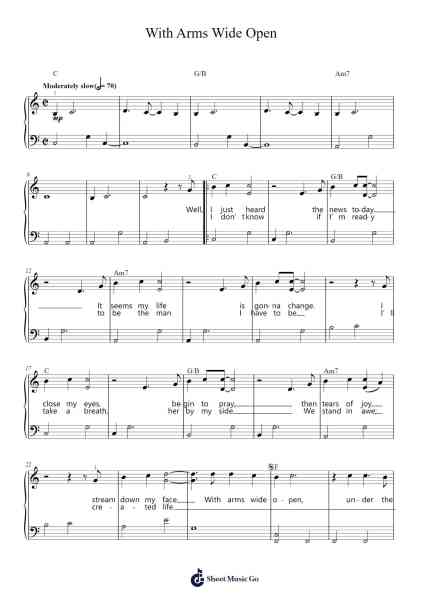 With Arms Wide Open Sheet Music by Creed-Arr.Scripla Brookfe
