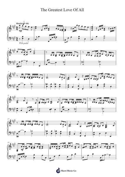 The Greatest Love Of All Sheet Music by Whitney Houston-Arr.Canzel