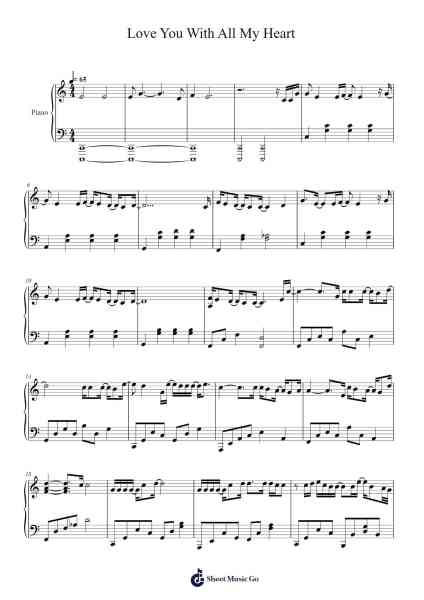 Love You With All My Heart Sheet Music by Crush/남혜승/Kim Kyung Hee-Arr.Phillen Gillpont