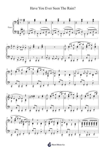 Have You Ever Seen The Rain? Sheet Music by Creedence Clearwater Revival-Arr.Tifstal Noelvogt