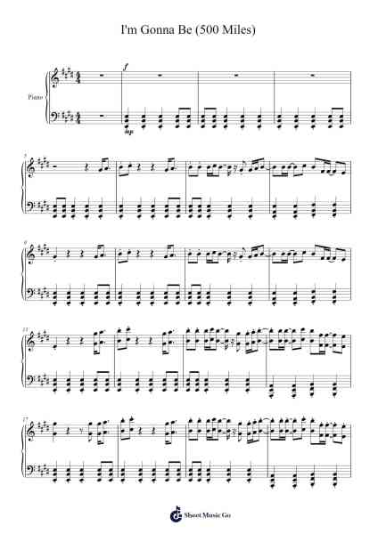 I'm Gonna Be (500 Miles) Sheet Music by The Proclaimers-Arr.Thotus