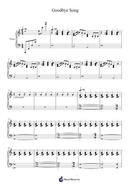 Goodbye Song Sheet Music by Harry Styles-Arr.Ianjim