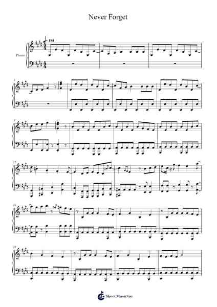 Never Forget Sheet Music by Kessoku Band-Arr.Blybohm