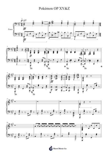 Pokémon OP XY&Z Sheet Music by Tomohisa Sako-Arr.Moulcole Inkit
