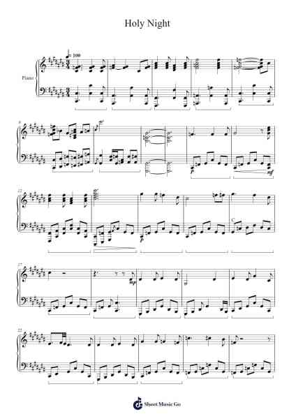 Holy Night Sheet Music by Adolphe Adam-Arr.Prupert Cookegram