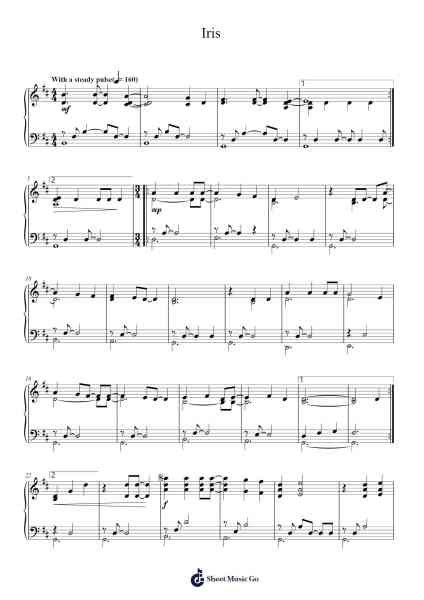 Iris Sheet Music by The Goo Goo Dolls-Arr.Shirnett