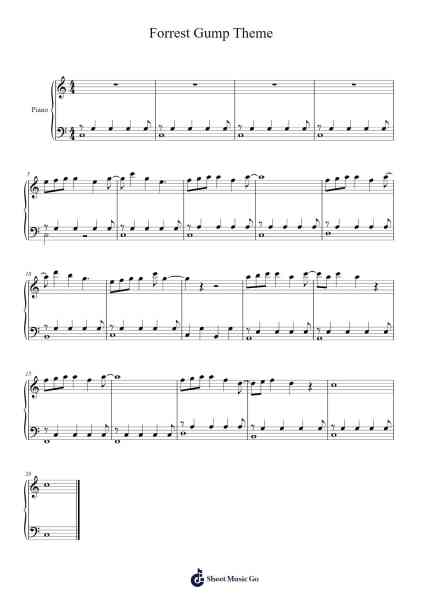 Forrest Gump Theme Sheet Music by Alan Silvestri-Arr.Temlouie Ramsjo