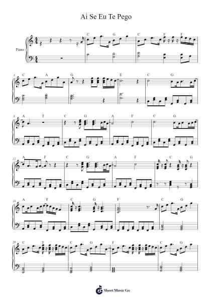 Ai Se Eu Te Pego Sheet Music by Luka Šimić-Arr.Foxsam Sharpliam