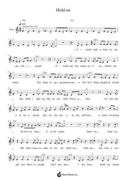 Hold on Sheet Music by Armin van Buuren-Arr.Raemen