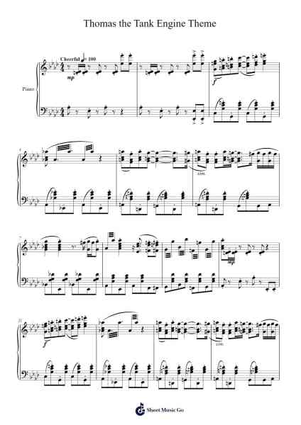 Thomas the Tank Engine Theme Sheet Music by Mike O'Donnell/Junior Campbell-Arr.Yetlup Hoybird