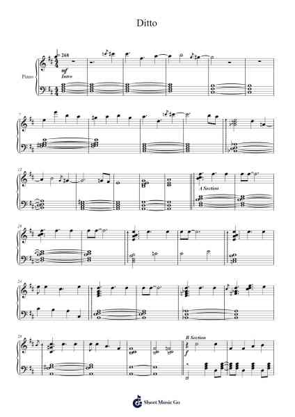 Ditto Sheet Music by NewJeans-Arr.Daitrid Piersliam