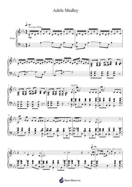 Adele Medley Sheet Music by Adele-Arr.Dougtin Vashop