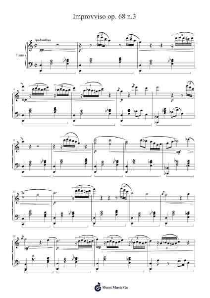 Impromptu Op. 68 No. 3 Sheet Music by João Dovicchi-Arr.Popgram Migcky