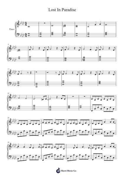 Lost In Paradise Sheet Music by Evanescence-Arr.Yorkkim