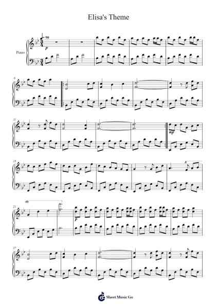 Elisa's Theme Sheet Music by Alexandre Desplat-Arr.Leron