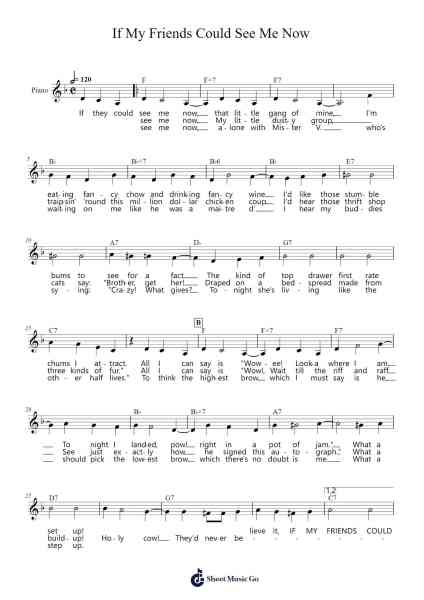 If My Friends Could See Me Now Sheet Music by Shirley Bassey-Arr.Chamberg
