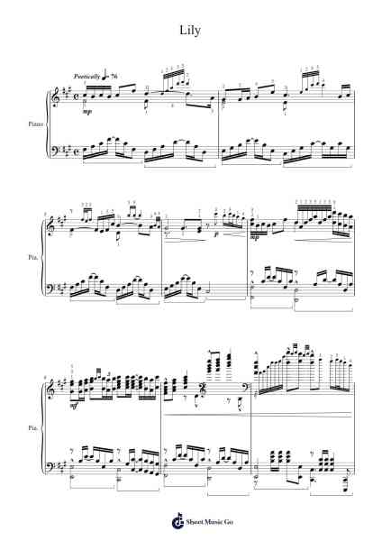 Lily Sheet Music by Alan Walker-Arr.Brownend Bonckey