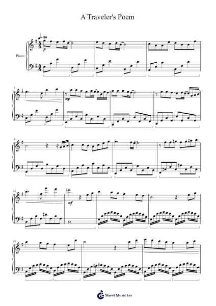 A Traveler's Poem Sheet Music by Jertab-Arr.Wanje Phoefra