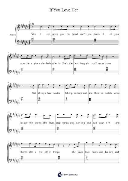 If You Love Her Sheet Music by Forest Blakk-Arr.Kriso Dolclaire