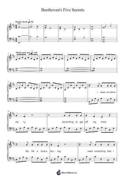 Beethoven's Five Secrets Musica per pianoforte di minnieyuyantu - Arr.Camildric