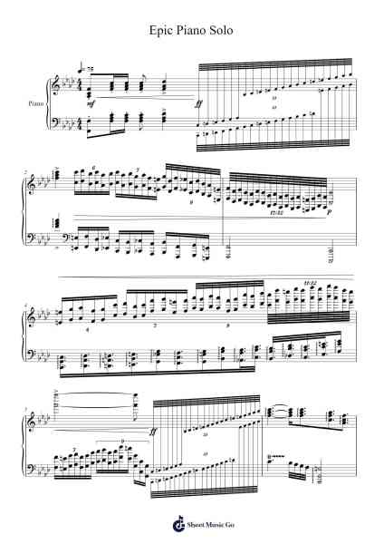 Epic Piano Solo Sheet Music by aceplayer2007-Arr.Brurel