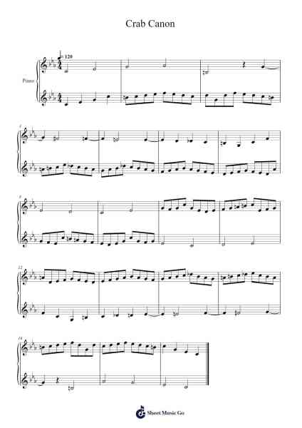 Crab Canon Sheet Music by Johann Sebastian Bach-Arr.Longbohm