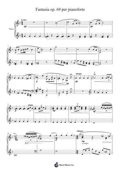 Fantasia op. 69 per pianoforte Sheet Music by J. C. Dovicchi-Arr.Morelard