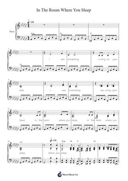 In The Room Where You Sleep Sheet Music by Dead Man's Bones-Arr.Dulshall