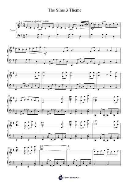 The Sims 3 Theme Sheet Music by Steve Jablonsky-Arr.Bushple
