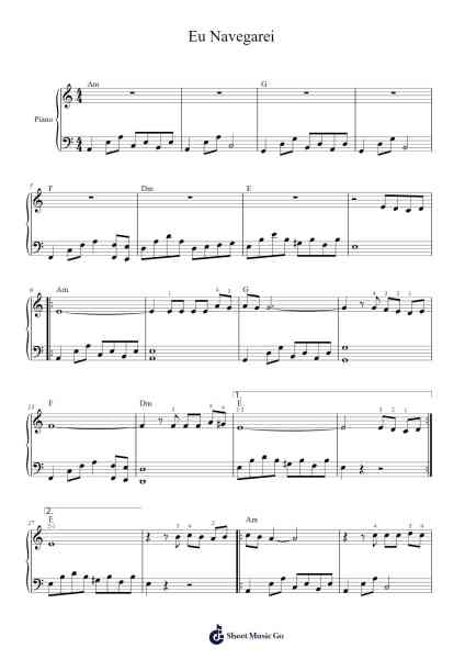 Eu Navegarei Sheet Music by Daniela Morais S. Carvalho-Arr.Lanps Gailkyle