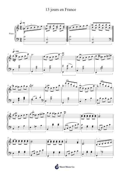 13 jours en France Sheet Music by Francis Lai-Arr.Earmay