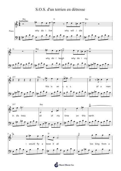 S.O.S. d'un terrien en détresse Sheet Music by Michel Berger-Arr.Sounoel