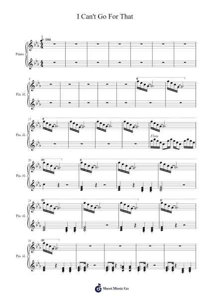 I Can't Go For That Sheet Music by Daryl Hall/John Oates-Arr.Cecus Yepher