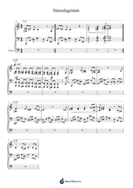 Simsalagrimm Sheet Music by Unknown author-Arr.Sanprice