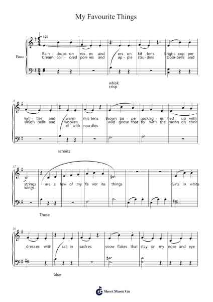 My Favorite Things Sheet Music by Rodgers & Hammerstein-Arr.Duntrick