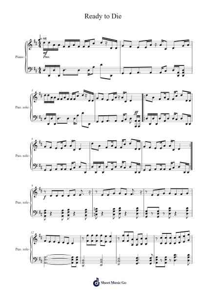 Ready to Die Sheet Music by Andrew W.K.-Arr.Rosworth