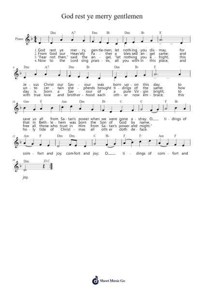 God rest ye merry gentlemen Sheet Music by Christmas Carols Ancient and Modern-Arr.Wattle