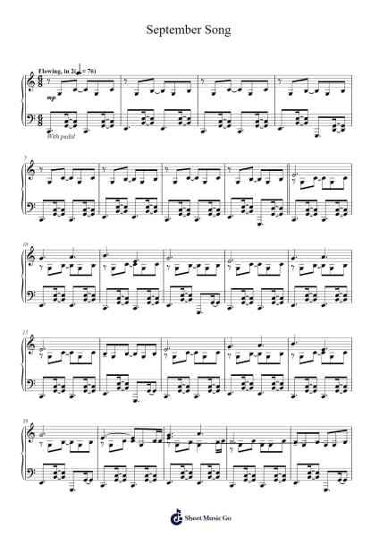 September Song Sheet Music by Agnes Obel-Arr.Lynsmith Yetburne
