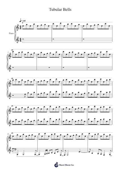 Tubular Bells Sheet Music by Mike Oldfield-Arr.Yecent