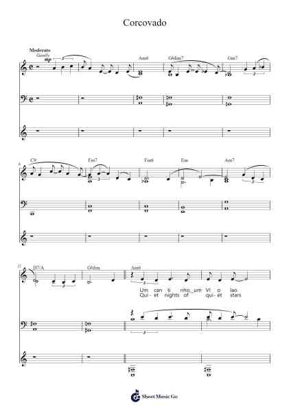 Corcovado Sheet Music by Antônio Carlos Jobim-Arr.Wershop Keyburns