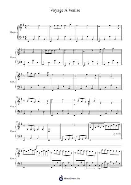 Voyage A Venise Sheet Music by Olivier Toussaint-Arr.Pergreen Steelenoel