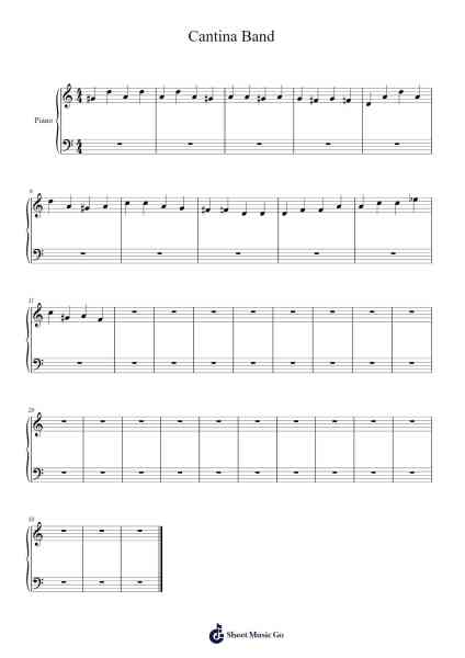 Cantina Band Sheet Music by John Williams-Arr.Mollwalsh Dinions