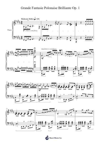 Grande Fantasie Polonaise Brilliante Op. 1 Sheet Music by Thomas Liu-Arr.Dougnick Steinmeo