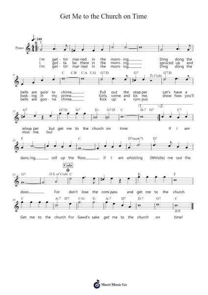 Get Me to the Church on Time Sheet Music by Frederick Loewe-Arr.Taters Jonkyle