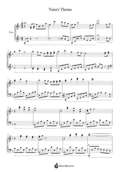 Yuna's Theme Sheet Music by Nobuo Uematsu-Arr.Hemike Allain