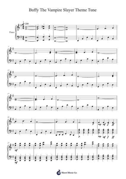 Buffy The Vampire Slayer Theme Tune Sheet Music by Nerf Herder-Arr.Pegholmes Anlett