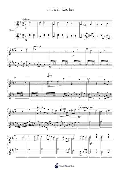 U.N. Owen Was Her? Sheet Music by ZUN-Arr.Sinrin Sibylnice